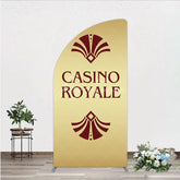 Aperturee - Aperturee Gold Casino Royale Inspired Half Moon Arch Backdrop James Bond 007 Themed Party Decor Art Deco Adult Birthday